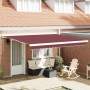 Toldo retráctil manual burdeos 400x300 cm