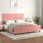 Pink velvet bed frame with headboard 160x200 cm by vidaXL, Beds and slatted bases - Ref: Foro24-3125646, Price: 224,76 €, Dis...