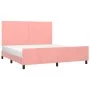 Pink velvet bed frame with headboard 160x200 cm by vidaXL, Beds and slatted bases - Ref: Foro24-3125646, Price: 216,52 €, Dis...