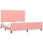 Pink velvet bed frame with headboard 160x200 cm by vidaXL, Beds and slatted bases - Ref: Foro24-3125646, Price: 216,52 €, Dis...