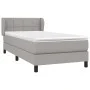 Box spring bed with light gray fabric mattress 100x200 cm by vidaXL, Beds and slatted bases - Ref: Foro24-3126221, Price: 333...