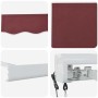 Toldo retráctil automático burdeos 400x300 cm
