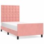 Estructura de cama con cabecero de terciopelo rosa 90x190 cm de vidaXL, Camas y somieres - Ref: Foro24-3125976, Precio: 158,9...