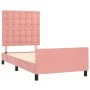 Rosa Samtbettgestell mit Kopfteil 90x190 cm von vidaXL, Betten und Lattenroste - Ref: Foro24-3125976, Preis: 152,51 €, Rabatt: %
