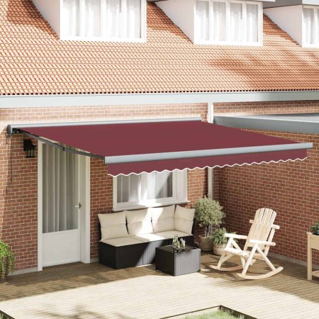 Toldo retráctil automático burdeos 400x300 cm