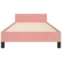 Pink velvet bed frame with headboard 90x190 cm by vidaXL, Beds and slatted bases - Ref: Foro24-3125976, Price: 152,51 €, Disc...