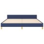 Bed frame with blue fabric headboard 180x200 cm by vidaXL, Beds and slatted bases - Ref: Foro24-3125322, Price: 259,06 €, Dis...