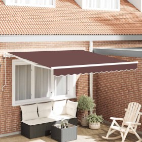 Toldo retráctil automático burdeos 300x250 cm