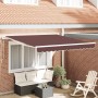Toldo retráctil automático burdeos 300x250 cm