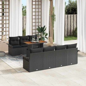 Conjunto de sofá de jardín 8 pcs Negro 100 x 55 x 73 cm
