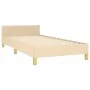 Bed frame with cream fabric headboard 90x200 cm by vidaXL, Beds and slatted bases - Ref: Foro24-3125030, Price: 142,45 €, Dis...