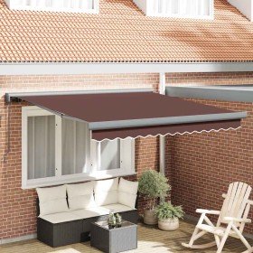 Toldo retráctil manual marrón 300x250 cm Toldo retráctil manual marrón 300x250 cm