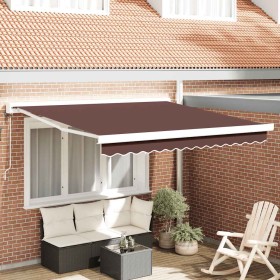 Toldo retráctil automático burdeos 300x250 cm