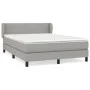 Box spring bed with light gray fabric mattress 140x190 cm by vidaXL, Beds and slatted bases - Ref: Foro24-3126157, Price: 448...