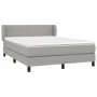 Box spring bed with light gray fabric mattress 140x190 cm by vidaXL, Beds and slatted bases - Ref: Foro24-3126157, Price: 448...