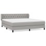 Box spring bed with light gray fabric mattress 160x200 cm by vidaXL, Beds and slatted bases - Ref: Foro24-3126493, Price: 525...