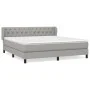 Box spring bed with light gray fabric mattress 160x200 cm by vidaXL, Beds and slatted bases - Ref: Foro24-3126493, Price: 511...