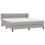 Box spring bed with light gray fabric mattress 160x200 cm by vidaXL, Beds and slatted bases - Ref: Foro24-3126493, Price: 525...