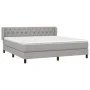 Box spring bed with light gray fabric mattress 160x200 cm by vidaXL, Beds and slatted bases - Ref: Foro24-3126493, Price: 511...
