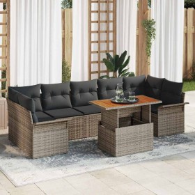 Conjunto de sofá de jardín Manual 8 pcs Gris 100 x 55 x 73 cm