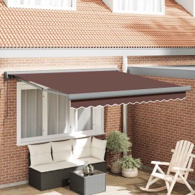 Toldo retráctil automático burdeos 300x250 cm