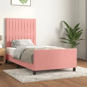 Pink velvet bed frame with headboard 80x200 cm by vidaXL, Beds and slatted bases - Ref: Foro24-3125848, Price: 143,17 €, Disc...