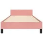 Estructura de cama con cabecero de terciopelo rosa 80x200 cm de vidaXL, Camas y somieres - Ref: Foro24-3125848, Precio: 143,1...