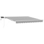 Toldo retráctil manual con LED antracita y blanco 300x250 cm