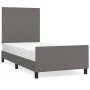 Bed frame with headboard gray synthetic leather 80x200 cm by vidaXL, Beds and slatted bases - Ref: Foro24-3125419, Price: 147...