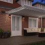 Toldo retráctil manual luz LED antracita y blanco 500x300 cm