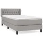 Box spring bed with light gray fabric mattress 90x200 cm by vidaXL, Beds and slatted bases - Ref: Foro24-3126453, Price: 307,...