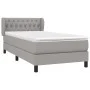 Box spring bed with light gray fabric mattress 90x200 cm by vidaXL, Beds and slatted bases - Ref: Foro24-3126453, Price: 307,...