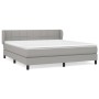 Cama box spring con colchón tela gris claro 160x200 cm de vidaXL, Camas y somieres - Ref: Foro24-3126253, Precio: 509,54 €, D...