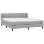 Box spring bed with light gray fabric mattress 160x200 cm by vidaXL, Beds and slatted bases - Ref: Foro24-3126253, Price: 509...