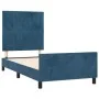 Dark blue velvet bed frame with headboard 90x190 cm by vidaXL, Beds and slatted bases - Ref: Foro24-3125853, Price: 156,85 €,...