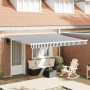 Toldo retráctil manual gris antracita y blanco 400x300 cm
