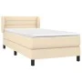 Box spring bed with cream fabric mattress 100x200 cm by vidaXL, Beds and slatted bases - Ref: Foro24-3126306, Price: 312,05 €...