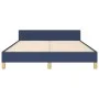 Bed frame with blue fabric headboard 140x190 cm by vidaXL, Beds and slatted bases - Ref: Foro24-3125136, Price: 236,83 €, Dis...