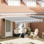 Toldo retráctil automático gris antracita y blanco 400x300 cm