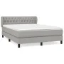 Box spring bed with light gray fabric mattress 140x190 cm by vidaXL, Beds and slatted bases - Ref: Foro24-3126477, Price: 466...
