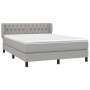 Box spring bed with light gray fabric mattress 140x190 cm by vidaXL, Beds and slatted bases - Ref: Foro24-3126477, Price: 466...