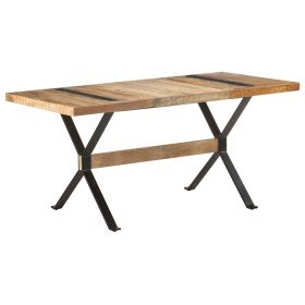 Mesa de comedor de madera de mango rugosa 160x80x76 cm