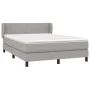 Box spring bed with light gray fabric mattress 140x190 cm by vidaXL, Beds and slatted bases - Ref: Foro24-3126077, Price: 467...
