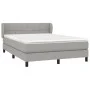 Box spring bed with light gray fabric mattress 140x200 cm by vidaXL, Beds and slatted bases - Ref: Foro24-3126245, Price: 438...
