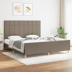 Bettgestell mit Kopfteil aus taupegrauem Stoff 180x200 cm von vidaXL, Betten und Lattenroste - Ref: Foro24-3125077, Preis: 23...