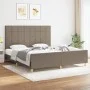 Bed frame with headboard in taupe gray fabric 180x200 cm by vidaXL, Beds and slatted bases - Ref: Foro24-3125077, Price: 249,...