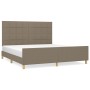 Bed frame with headboard in taupe gray fabric 180x200 cm by vidaXL, Beds and slatted bases - Ref: Foro24-3125077, Price: 229,...