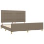 Bed frame with headboard in taupe gray fabric 180x200 cm by vidaXL, Beds and slatted bases - Ref: Foro24-3125077, Price: 229,...
