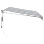 Toldo retráctil aluminio y tela antracita y blanco 3,5x2,5 m