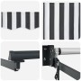 Toldo retráctil aluminio y tela gris antracita y blanco 3x2,5 m